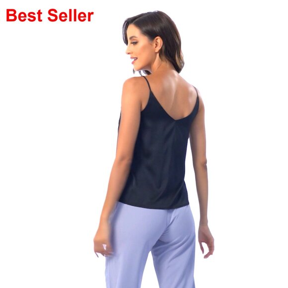 Silk Satin Camisole V-Neck Spaghetti Strap Tank Top XS-4X - Picture 7 of 7